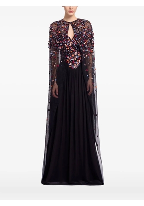 Elie Saab sequin-embellished cape - Black