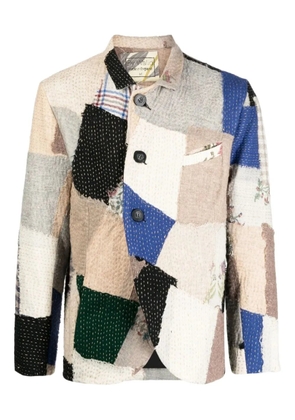 By Walid patchwork blazer - Neutrals