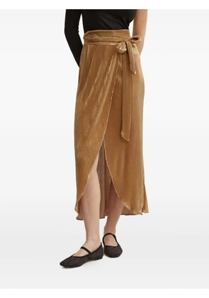 NEVER FULLY DRESSED pleated wrap midi skirt - Brown