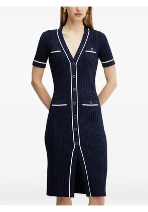 LUISA SPAGNOLI ribbed button-front dress - Blue