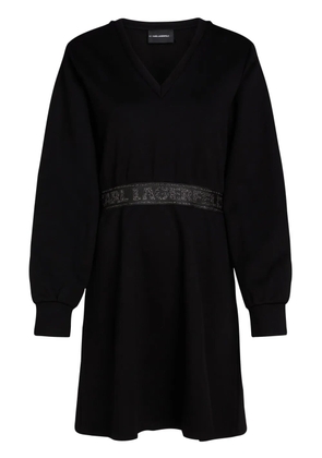Karl Lagerfeld glitter logo-tape dress - Black