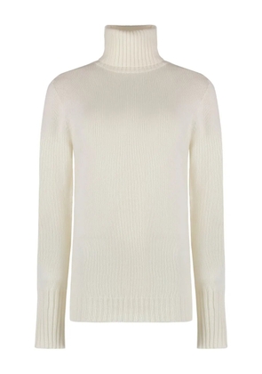 THE (Alphabet) cashmere turtleneck sweater - White