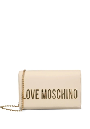 Love Moschino logo-plaque cross body bag - Neutrals