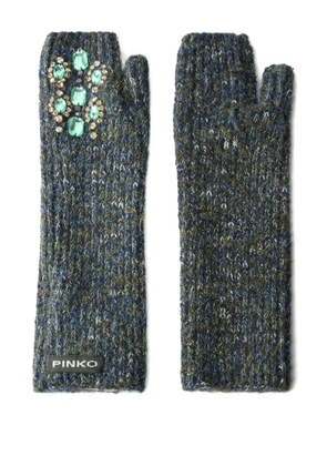 PINKO jewel-embellished fingerless gloves - Grey