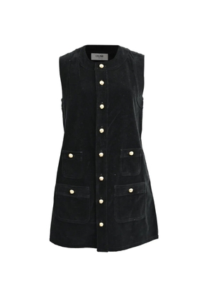 Celine Pre-Owned 2024 buttoned velvet mini dress - Black
