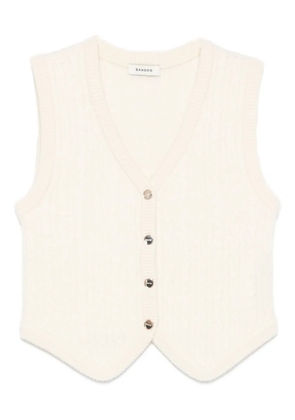 SANDRO ribbed buttoned cardigan - Neutrals