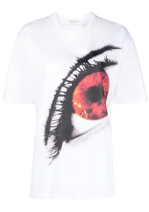 Alexander McQueen eye-print cotton T-shirt - White