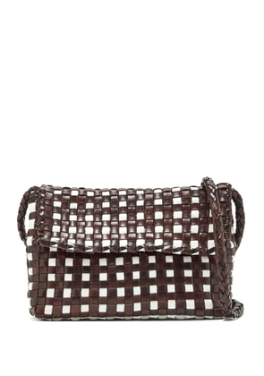 Loeffler Randall Vinnie woven-leather mini crossbody bag - Brown
