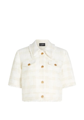 Karl Lagerfeld button-fastening tweed jacket - Neutrals
