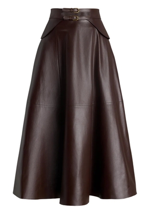 Ralph Lauren Collection soft leather midi-skirt - Brown