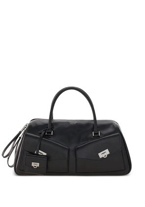 Ferragamo medium leather flap-pockets tote bag - Black