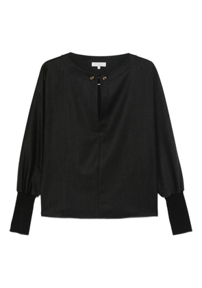 Antonelli keyhole detail long sleeve Top - Grey