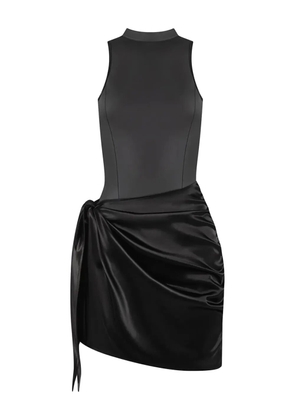 Manière De Voir satin wrap bodycon dress - Black