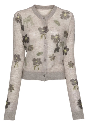 JNBY floral-intarsia cardigan - Neutrals