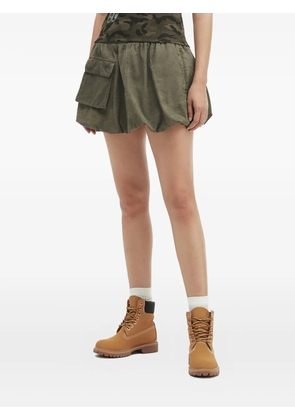 Mini Cream elasticated balloon mini skirt - Green