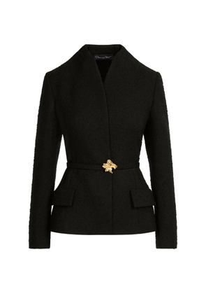 Oscar de la Renta belt tweed jacket - Black