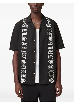 AllSaints script embroidery short-sleeve shirt - Black