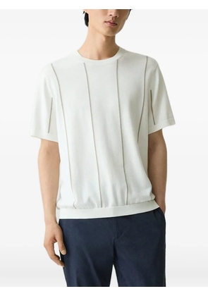 Theory striped cotton sweater - White