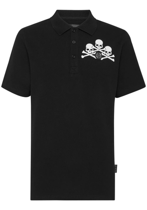 Philipp Plein skull logo polo shirt - Black