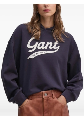 Gant logo-appliqué hoodie - Blue
