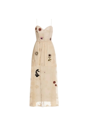 Agua By Agua Bendita ARIADNA MATCHES embroidered maxi dress - Neutrals
