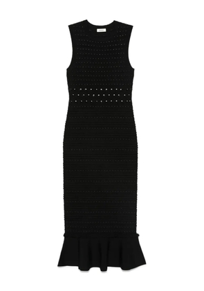 SANDRO textured-knit flared midi dress - Black