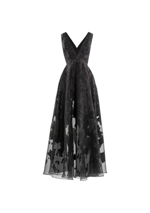 Saiid Kobeisy brocade V-neck maxi dress - Black