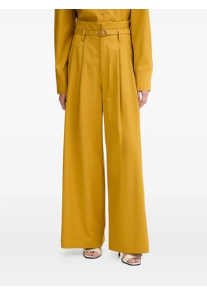Isabelle Blanche belted pleated palazzo pants - Yellow