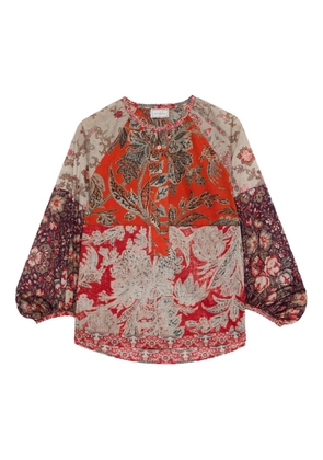 Pierre-Louis Mascia Dante patchwork balloon-sleeve shirt - Neutrals