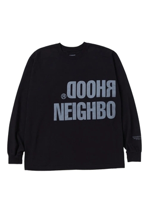 Neighborhood logo-print long-sleeves T-shirt - Black