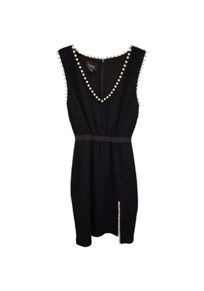 Giambattista Valli Vintage pearl-embellished V-neck dress - Black