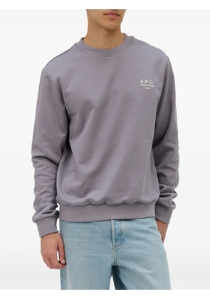 A.P.C. logo-detail crew-neck sweatshirt - Purple