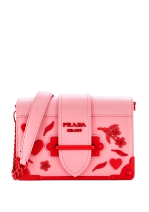 Prada Pre-Owned Cahier Embellished Leather Small crossbody bag - Pink