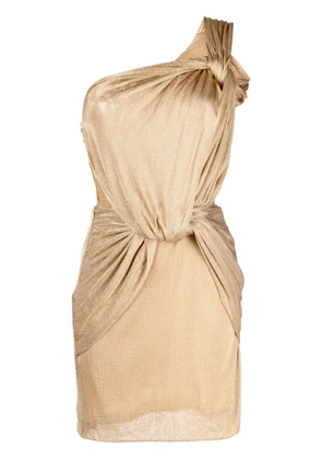 Costarellos one-shoulder cut-out minidress - Gold