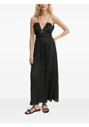 Sessùn pleated V-neck midi dress - Black