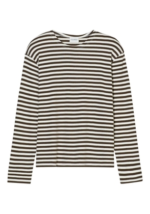Closed striped long-sleeve top - White