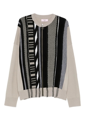 Martine Rose striped zip-up cardigan - Neutrals