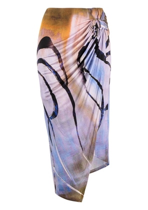 Louisa Ballou asymmetric midi skirt - Purple