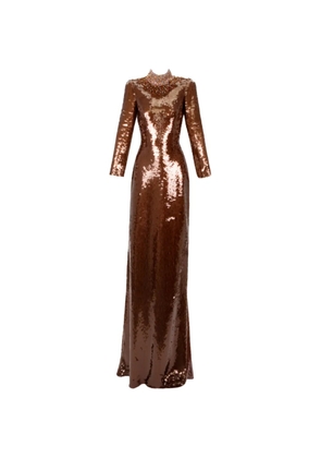 Gemy Maalouf sequins fitted maxi dress - Brown