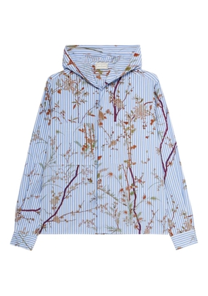 Pierre-Louis Mascia floral-print hooded shirt - Blue
