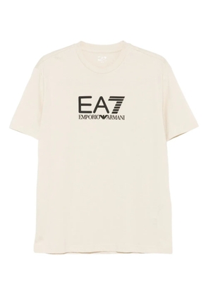 Ea7 Emporio Armani logo-embossed T-shirt - Neutrals