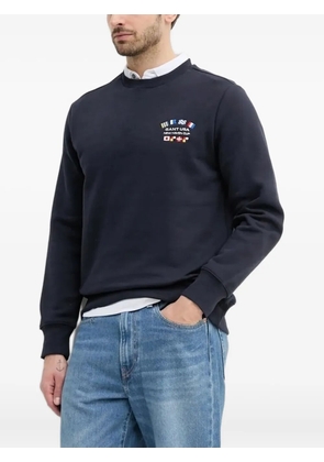 Gant flag-embellished crew-neck sweatshirt - Blue