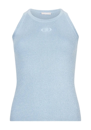 LIU JO ribbed-texture logo top - Blue