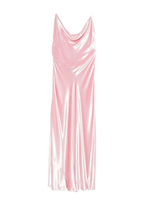 Alberta Ferretti cowl-neck strap dress - Pink