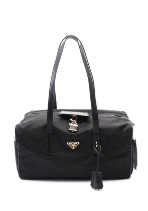 Prada Pre-Owned 2020 logo-plaque luggage bag - Black