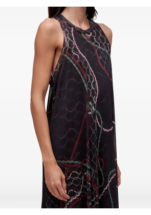 Osklen printed sleeveless maxi dress - Black