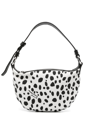 MOSCHINO JEANS spot-print cotton shoulder bag - White
