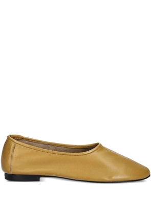 BY FAR square-toe leather flats - Yellow