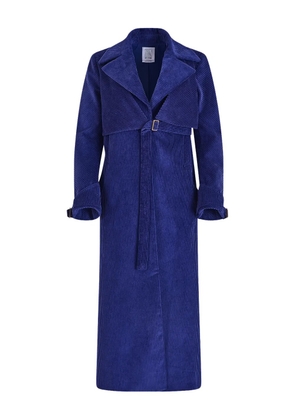 Rosie Assoulin Yipee Ki-Yay corduroy belted trench coat - Blue