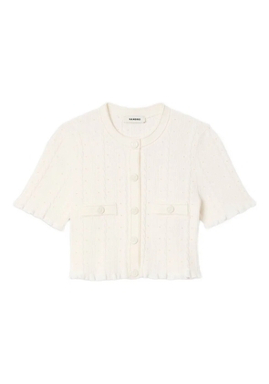 SANDRO cable-knit cardigan - Neutrals